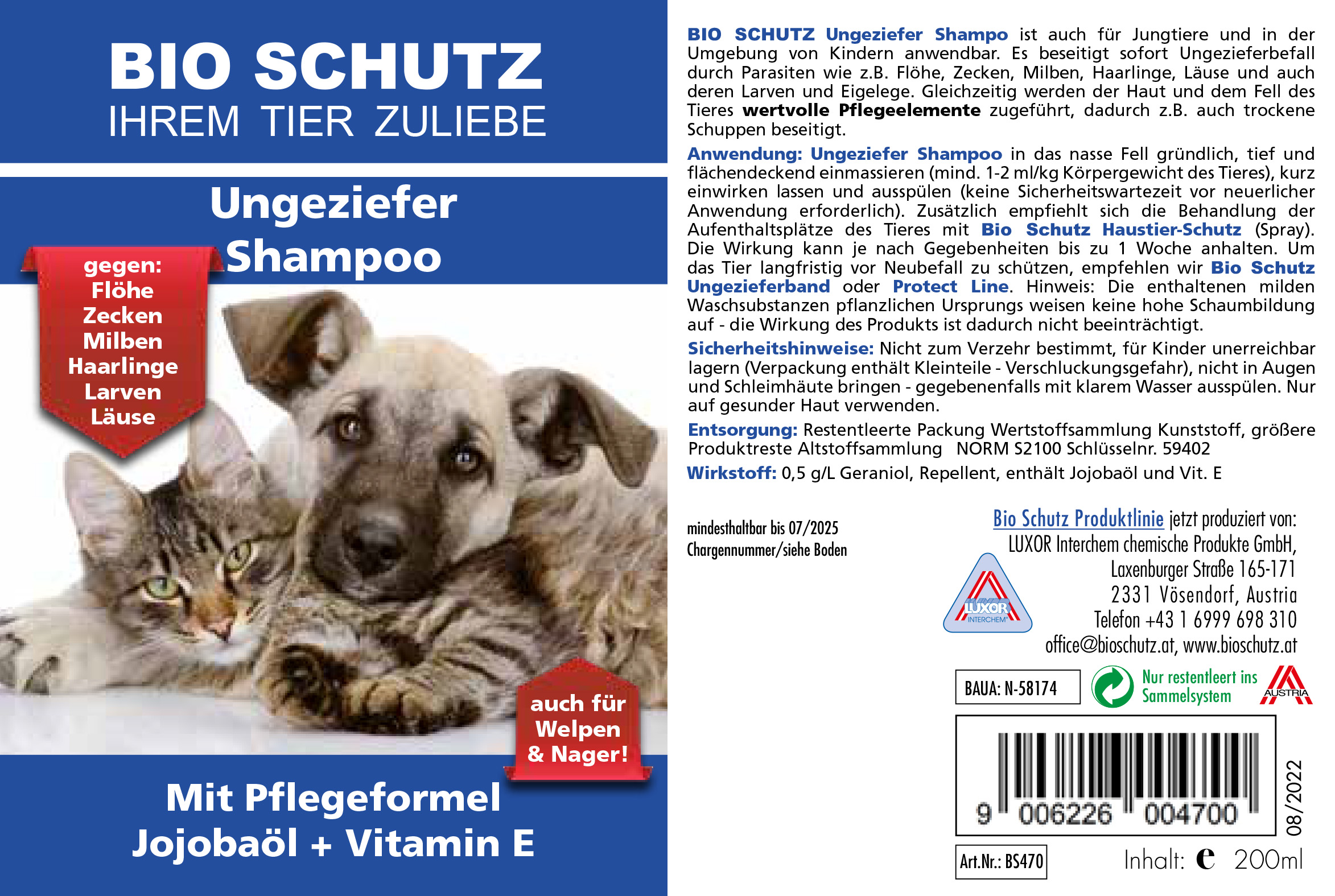 BIO SCHUTZ Ungeziefershampoo