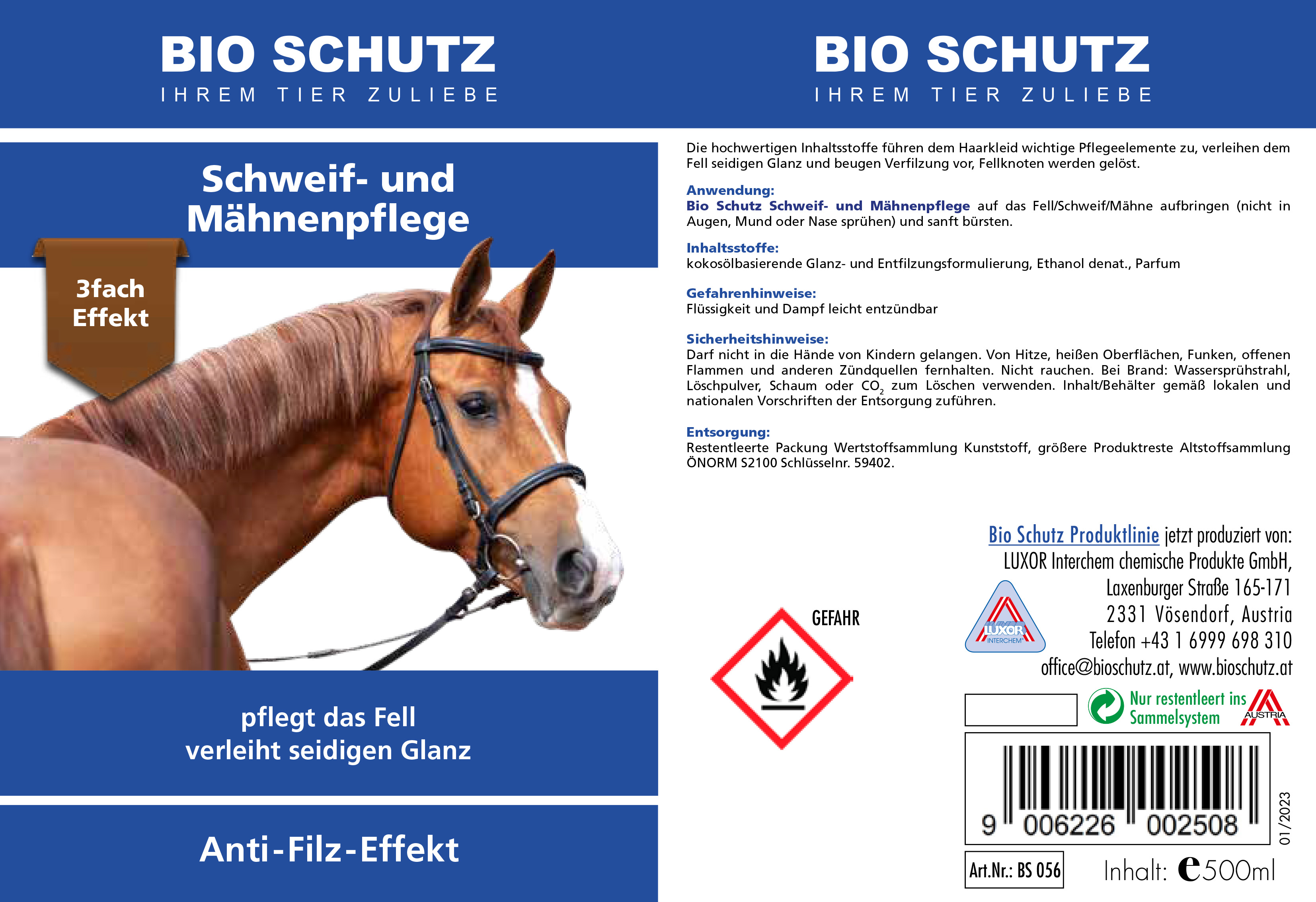 BIO SCHUTZ Schweif- und Mähnenpflege